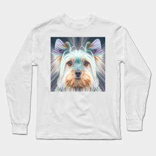 A Fractal Design of A Yorkshire Terrier Long Sleeve T-Shirt